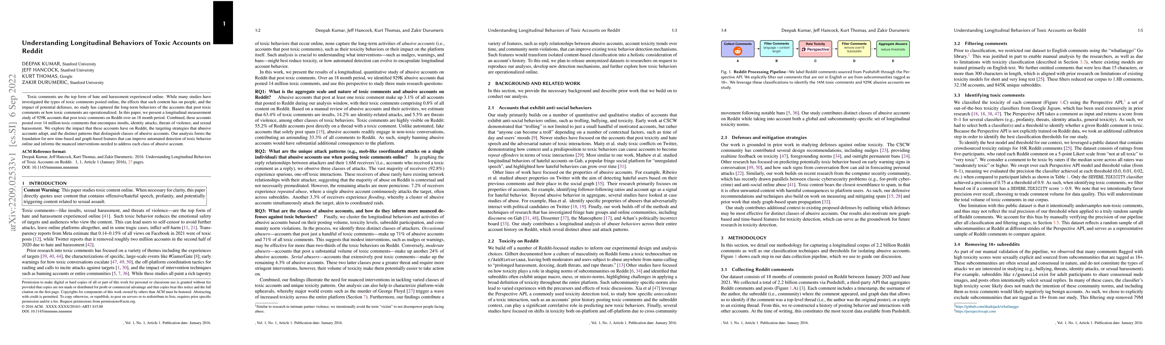 Thumbnail for Understanding Longitudinal Behaviors of Toxic Accounts on Reddit
