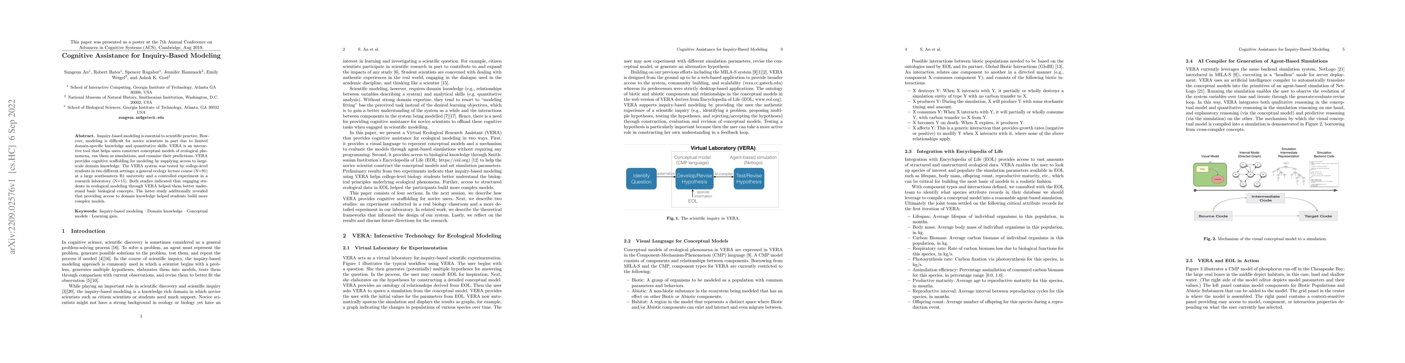 Thumbnail for Cognitive Assistance for Inquiry-Based Modeling