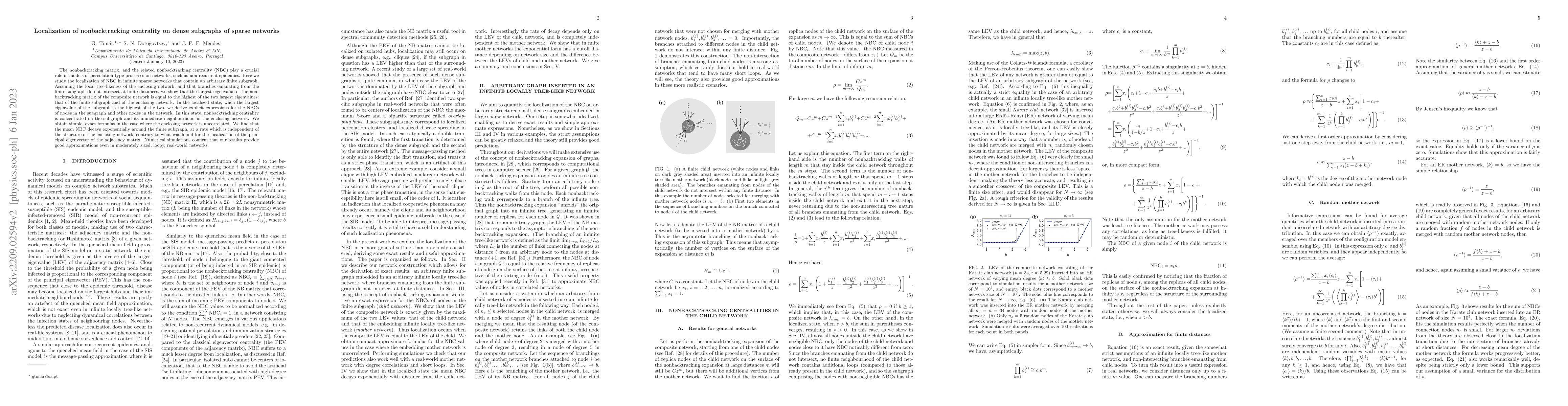 Thumbnail for Localization of nonbacktracking centrality on dense subgraphs of sparse
  networks