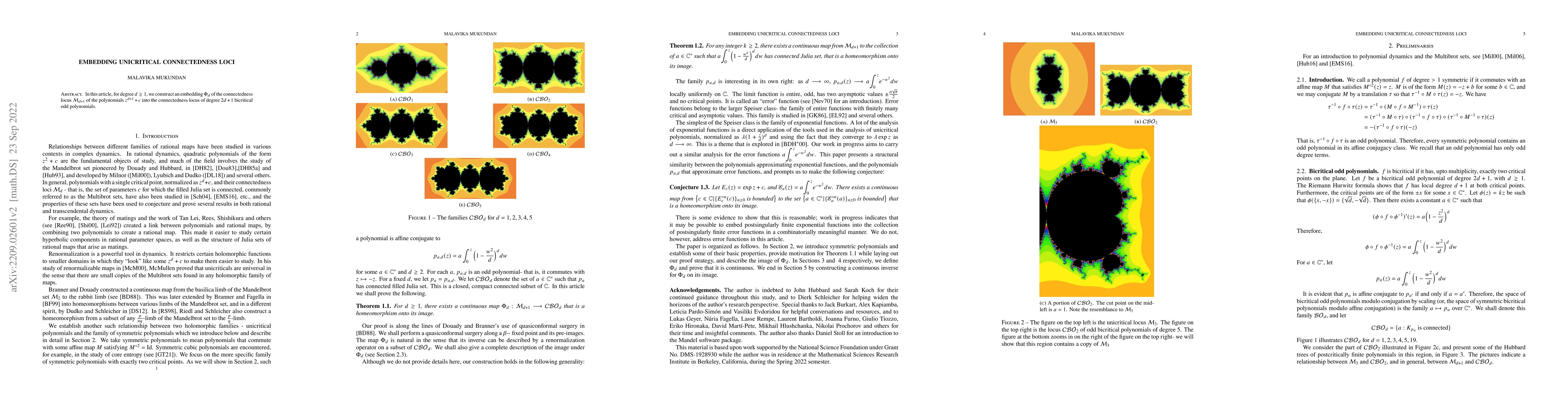 Thumbnail for Embedding Unicritical Connectedness Loci