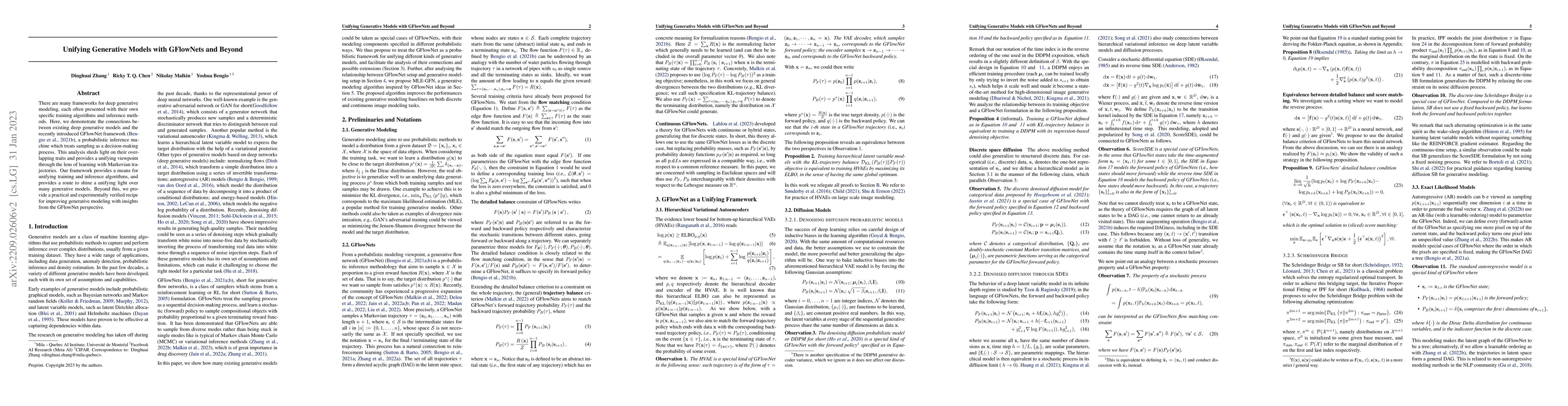 Thumbnail for Unifying Generative Models with GFlowNets and Beyond