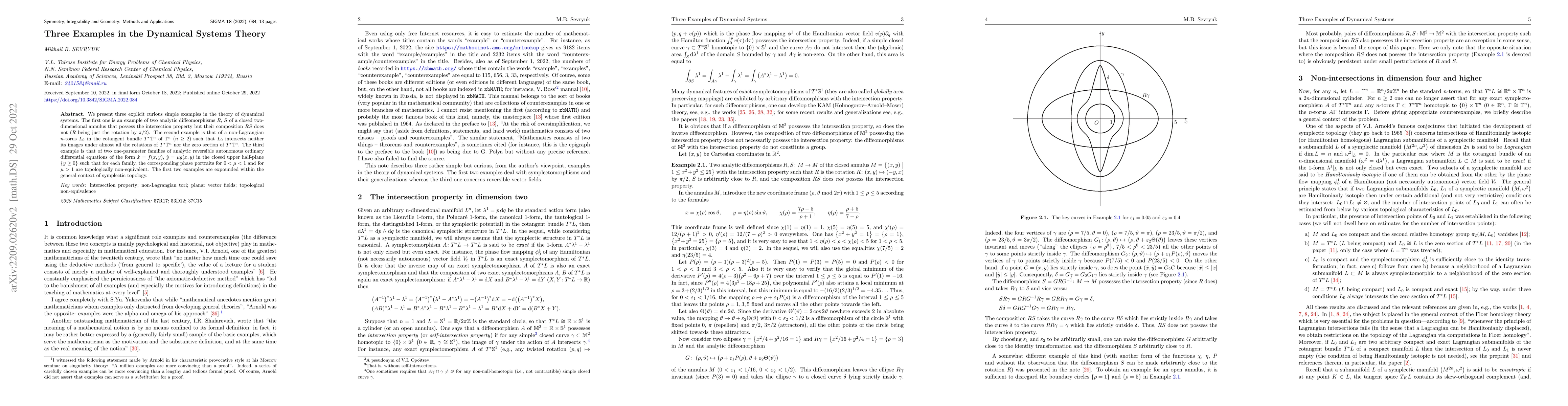 Thumbnail for Three Examples in the Dynamical Systems Theory