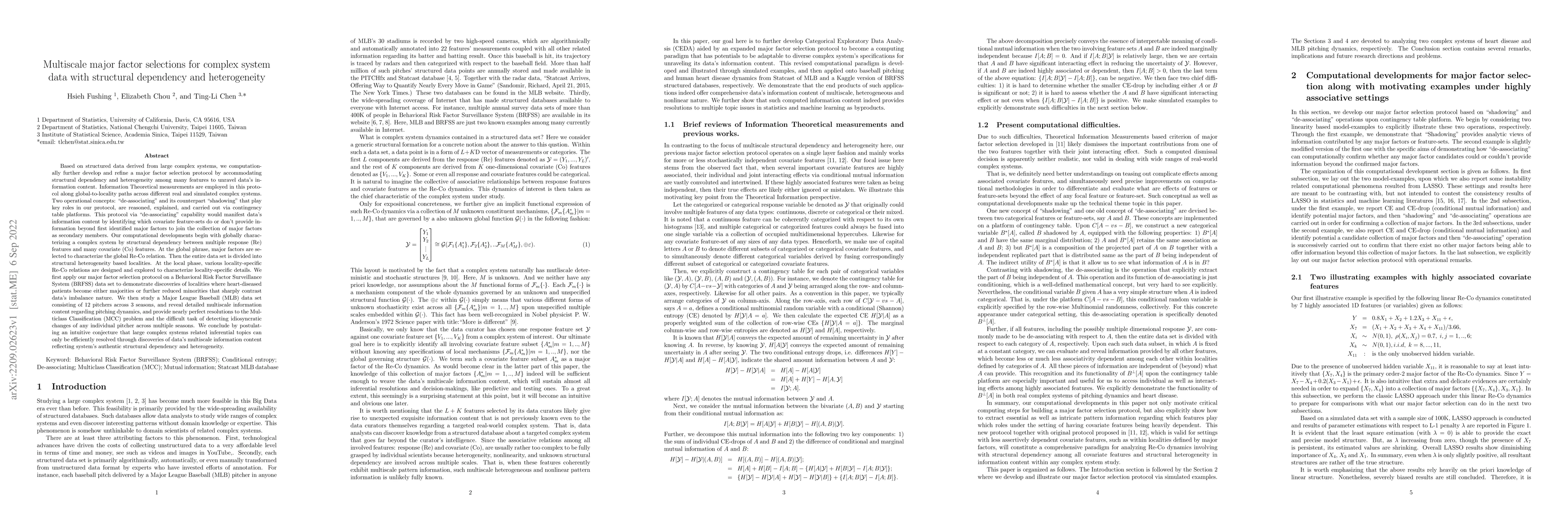Thumbnail for Multiscale major factor selections for complex system data with
  structural dependency and heterogeneity