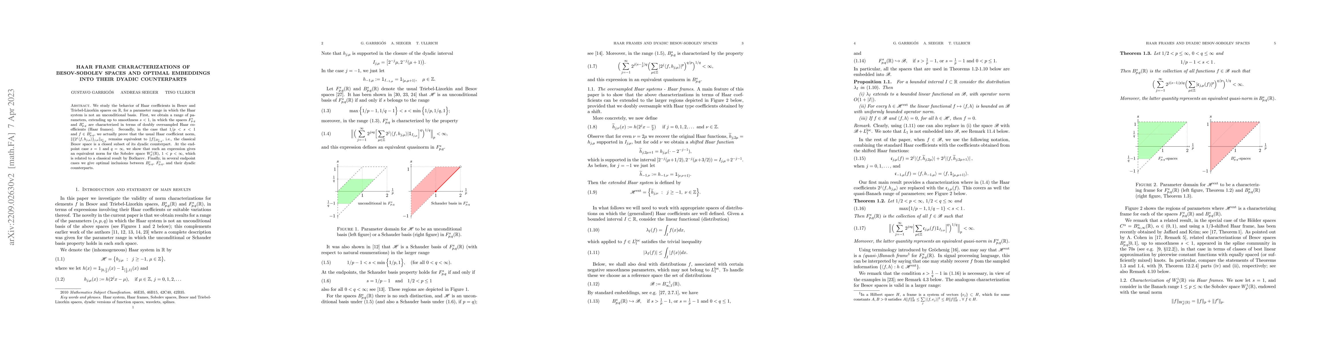 Thumbnail for Haar frame characterizations of Besov-Sobolev spaces and optimal
  embeddings into their dyadic counterparts