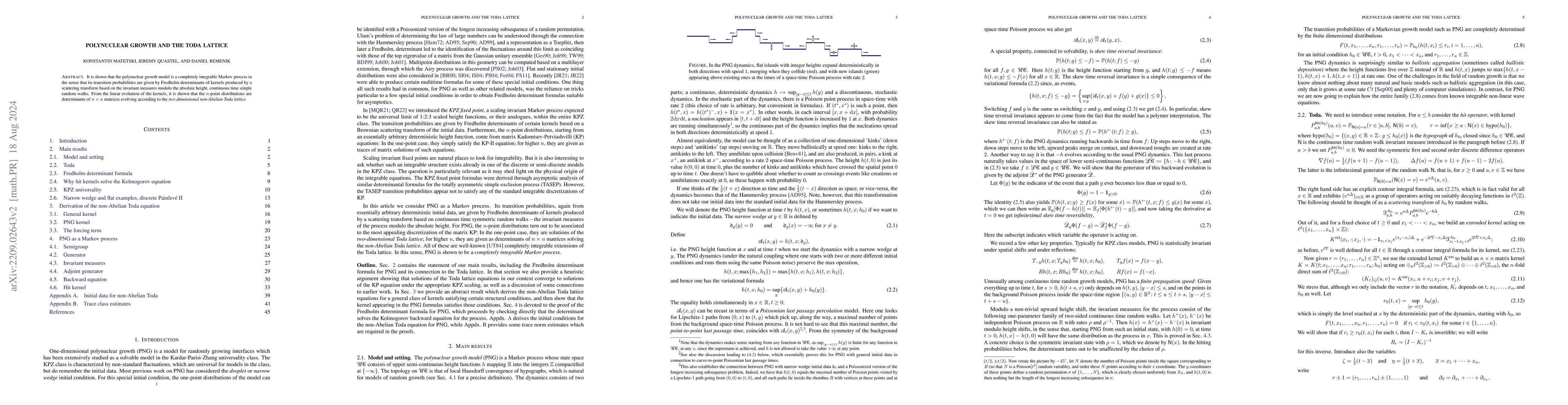 Thumbnail for Polynuclear growth and the Toda lattice