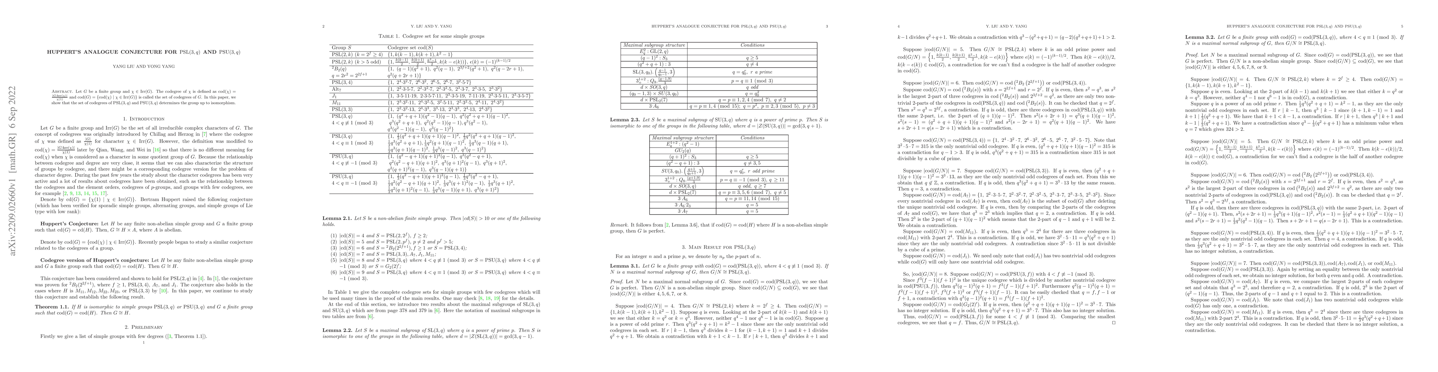 Thumbnail for Huppert's analogue conjecture for $\PSL(3,q)$ and $\PSU(3,q)$