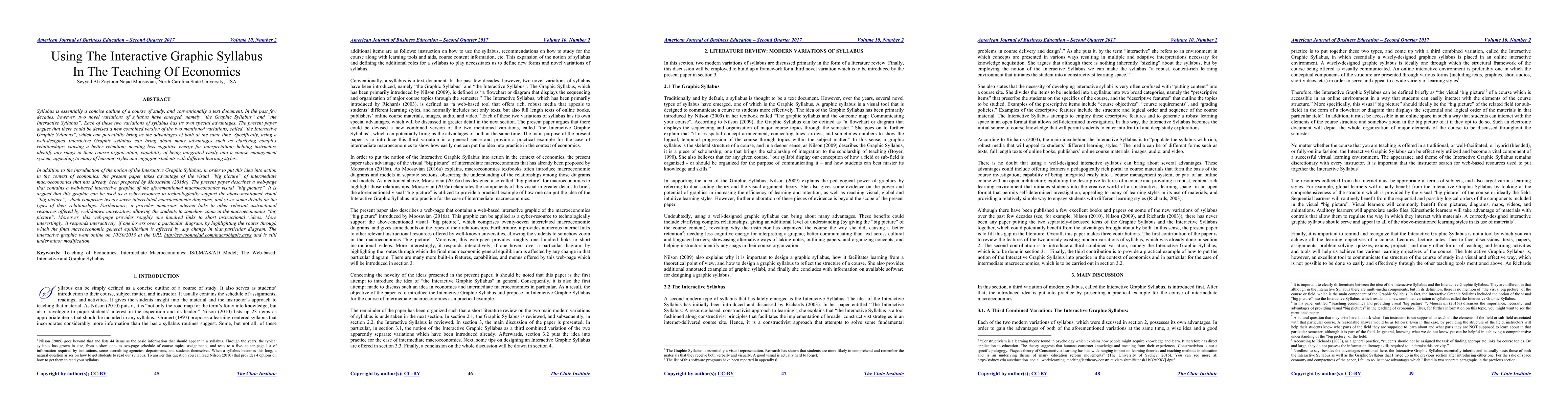 Thumbnail for Using the Interactive Graphic Syllabus in the Teaching of Economics