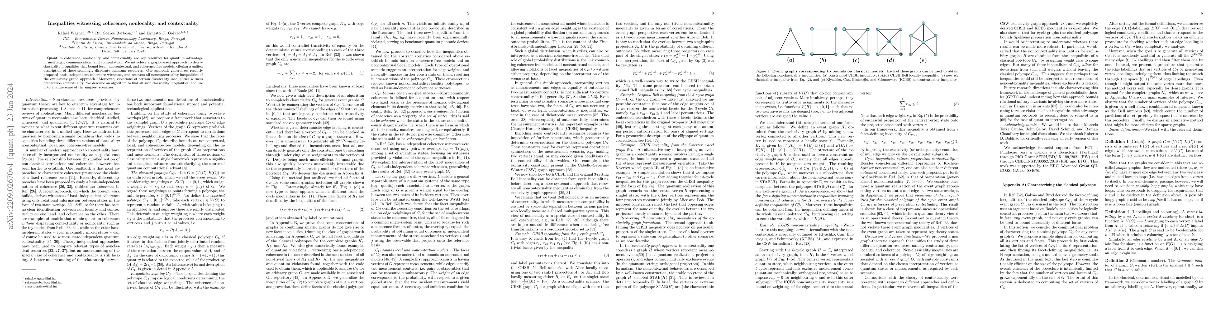 Thumbnail for Inequalities witnessing coherence, nonlocality, and contextuality