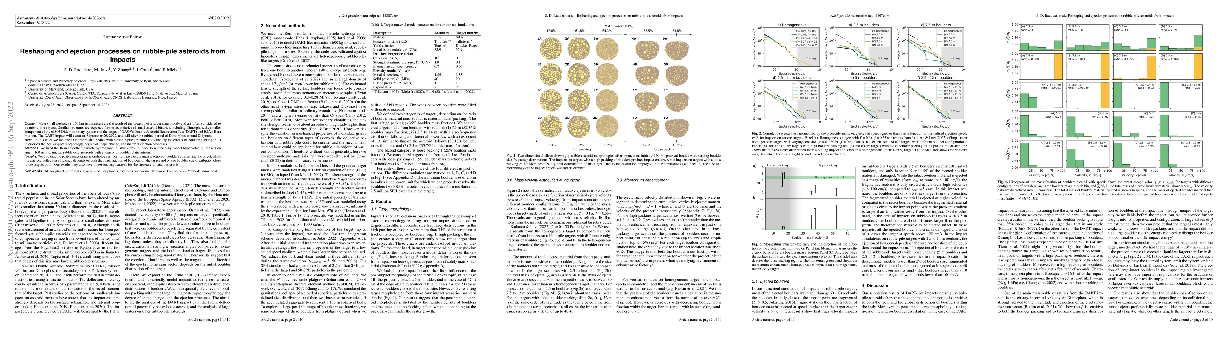 Thumbnail for Reshaping and ejection processes on rubble-pile asteroids by impacts