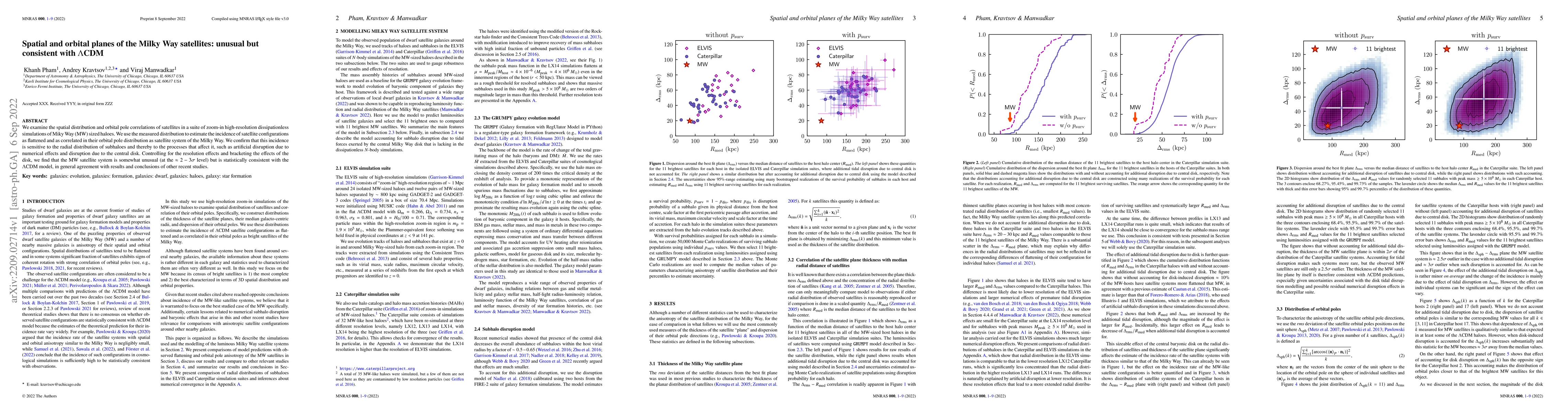 Thumbnail for Spatial and orbital planes of the Milky Way satellites: unusual but
  consistent with $\Lambda$CDM