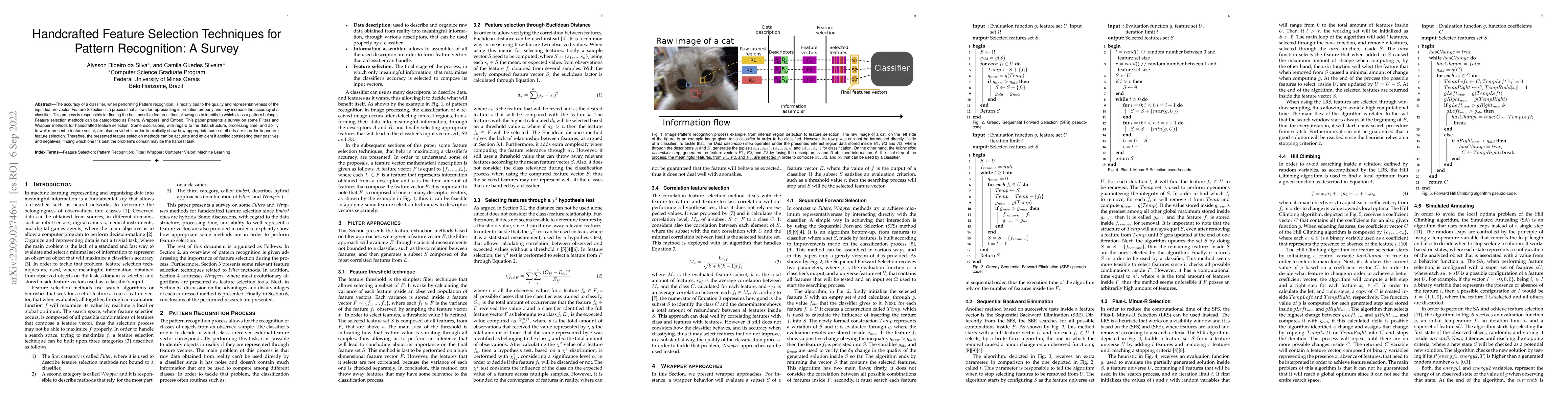 Thumbnail for Handcrafted Feature Selection Techniques for Pattern Recognition: A
  Survey