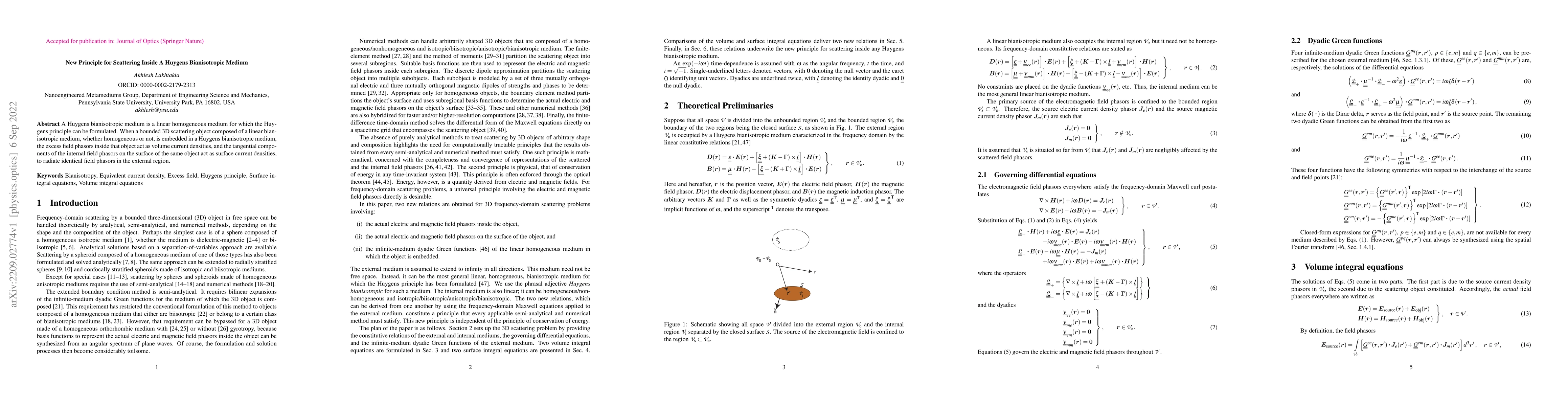 Thumbnail for New Principle for Scattering Inside A Huygens Bianisotropic Medium