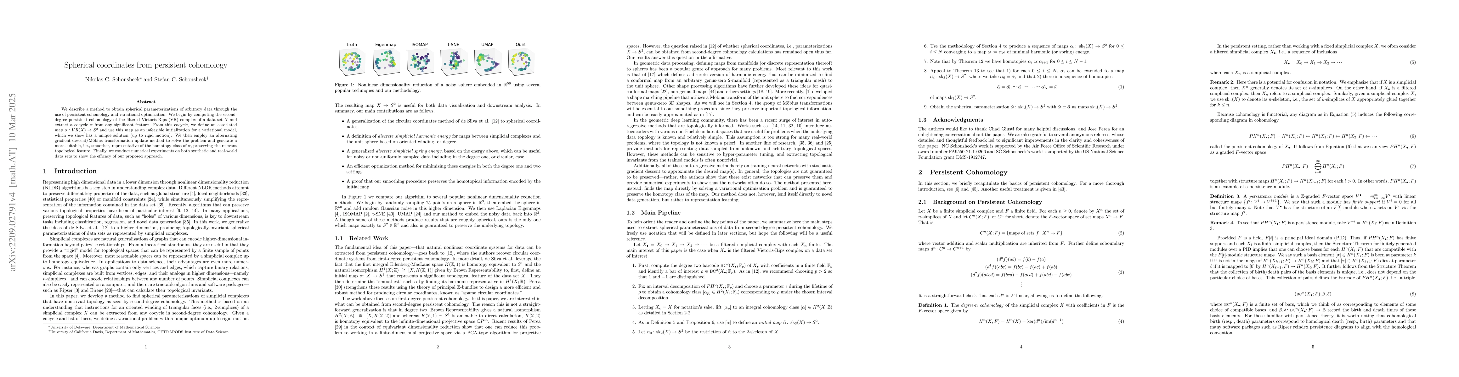 Thumbnail for Spherical Coordinates from Persistent Cohomology