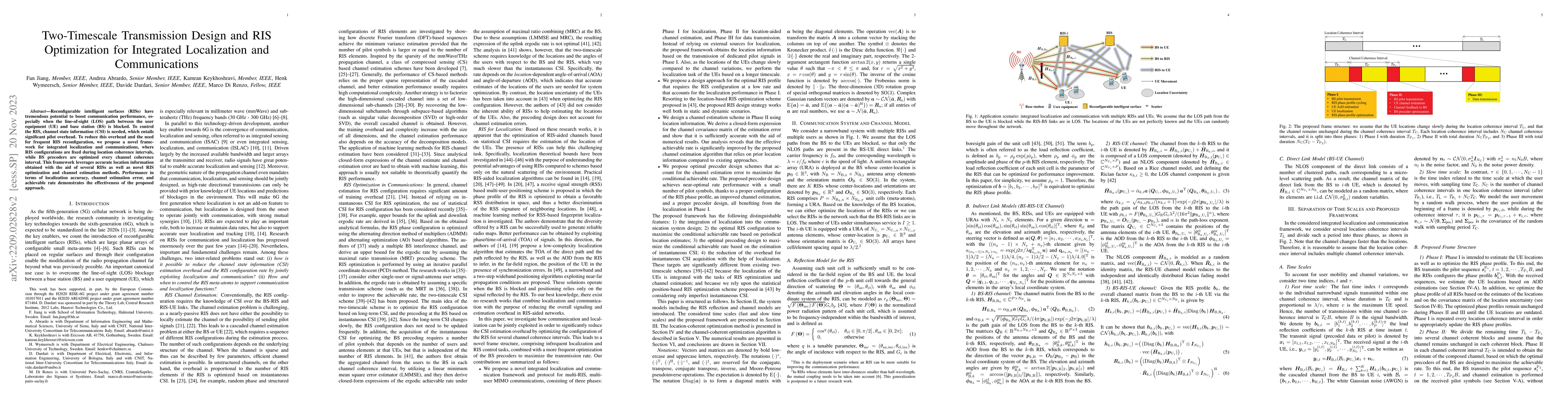 Thumbnail for Two-Timescale Transmission Design and RIS Optimization for Integrated
  Localization and Communications
