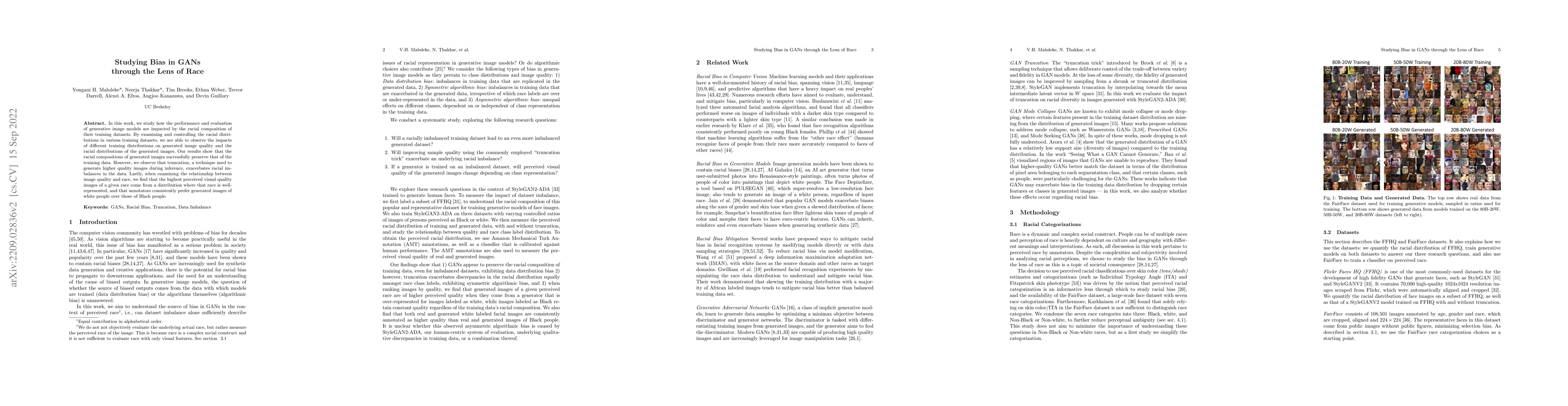 Thumbnail for Studying Bias in GANs through the Lens of Race