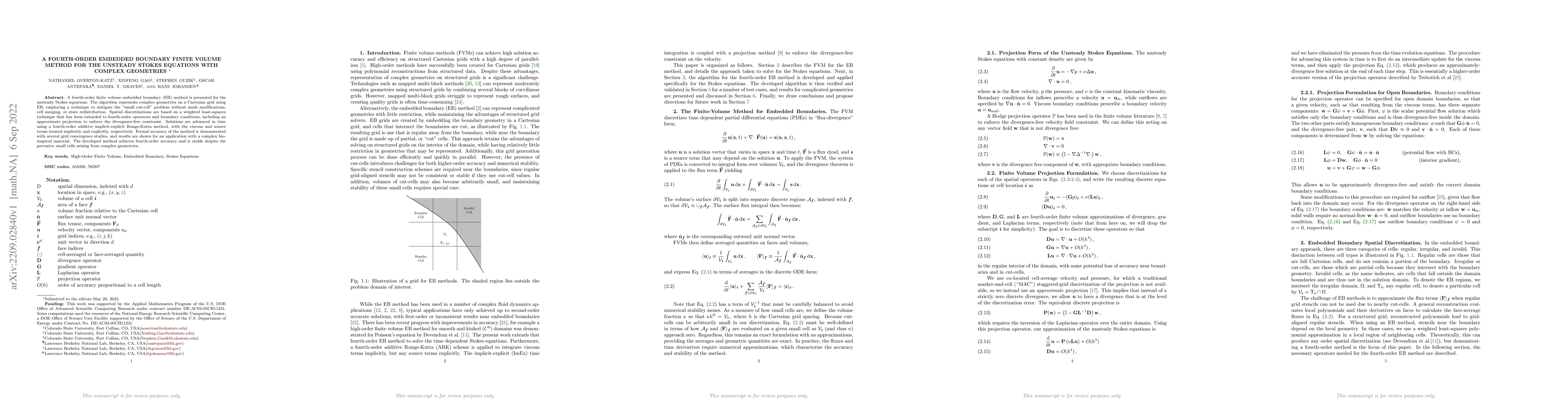 Thumbnail for A Fourth-Order Embedded Boundary Finite Volume Method for the Unsteady
  Stokes Equations with Complex Geometries