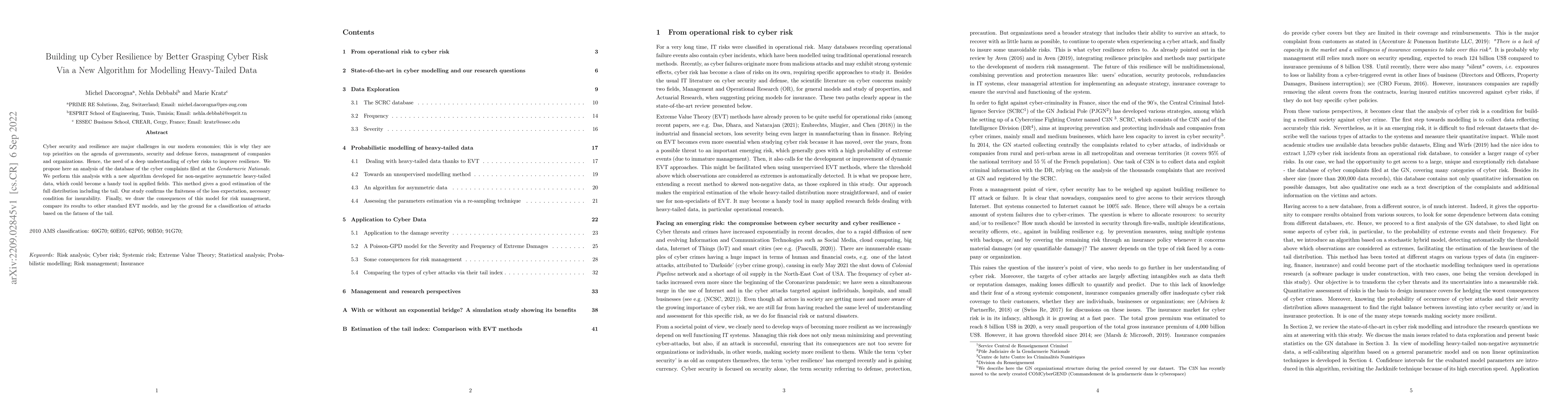 Thumbnail for Building up Cyber Resilience by Better Grasping Cyber Risk Via a New
  Algorithm for Modelling Heavy-Tailed Data