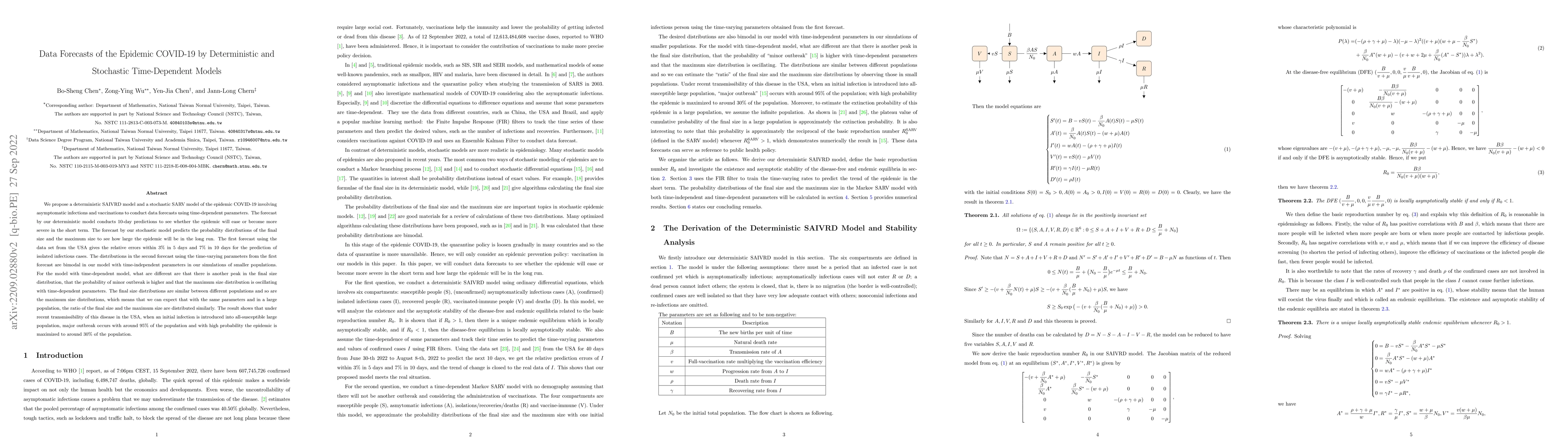 Thumbnail for Data Forecasts of the Epidemic COVID-19 by Deterministic and Stochastic
  Time-Dependent Models