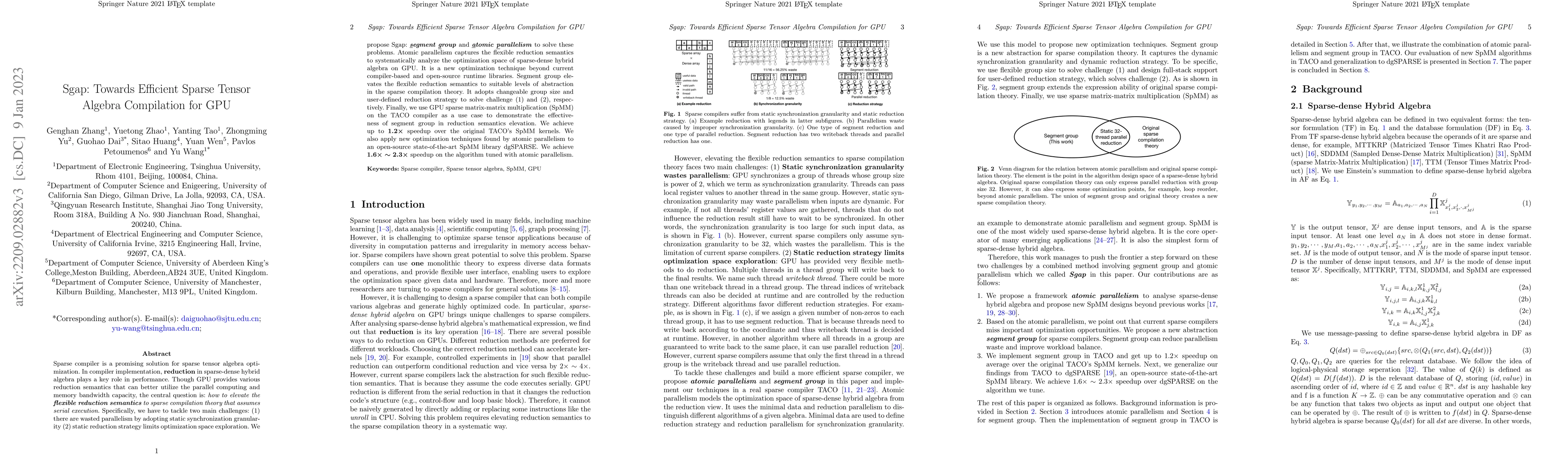Thumbnail for Sgap: Towards Efficient Sparse Tensor Algebra Compilation for GPU