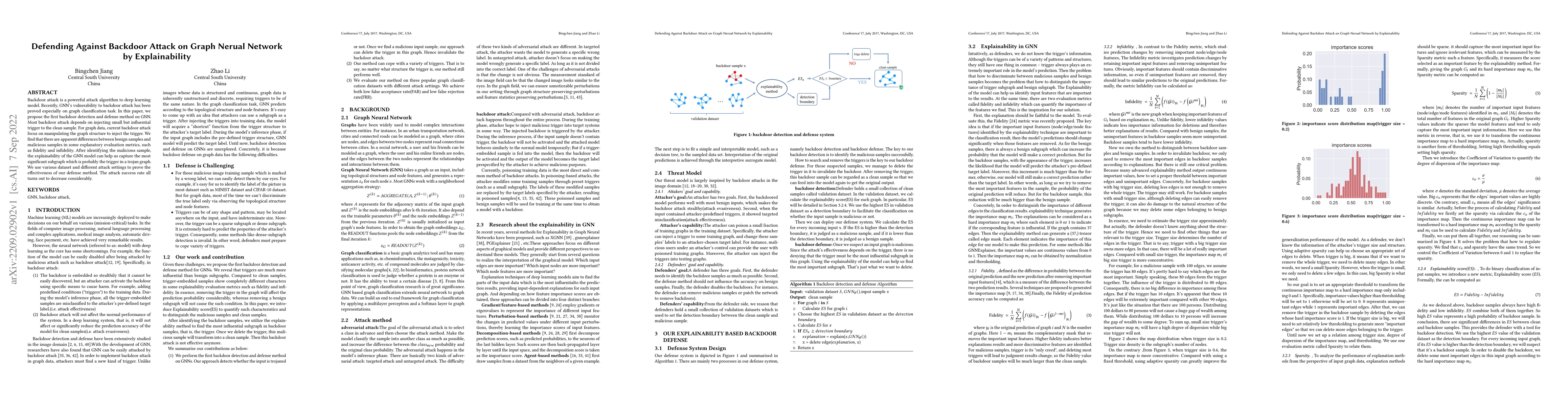 Thumbnail for Defending Against Backdoor Attack on Graph Nerual Network by
  Explainability