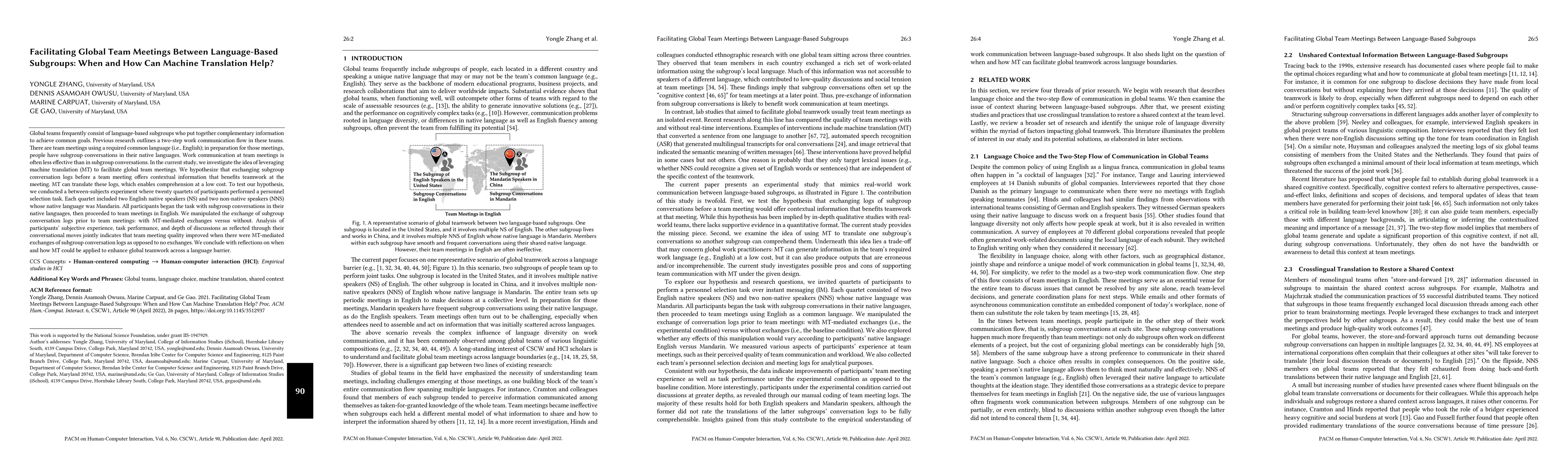 Thumbnail for Facilitating Global Team Meetings Between Language-Based Subgroups: When
  and How Can Machine Translation Help?