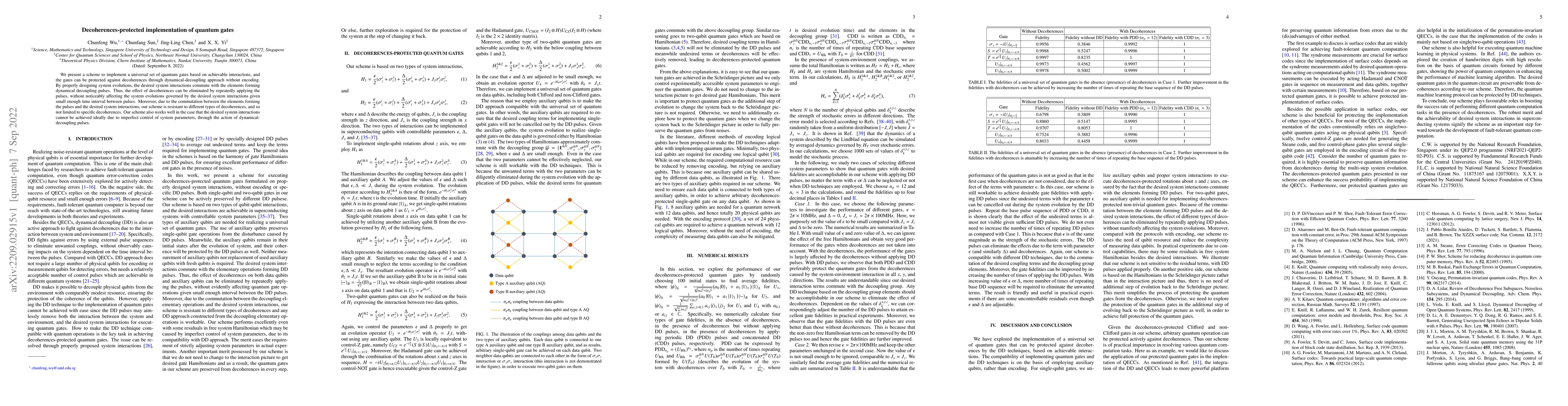 Thumbnail for Decoherences-protected implementation of quantum gates