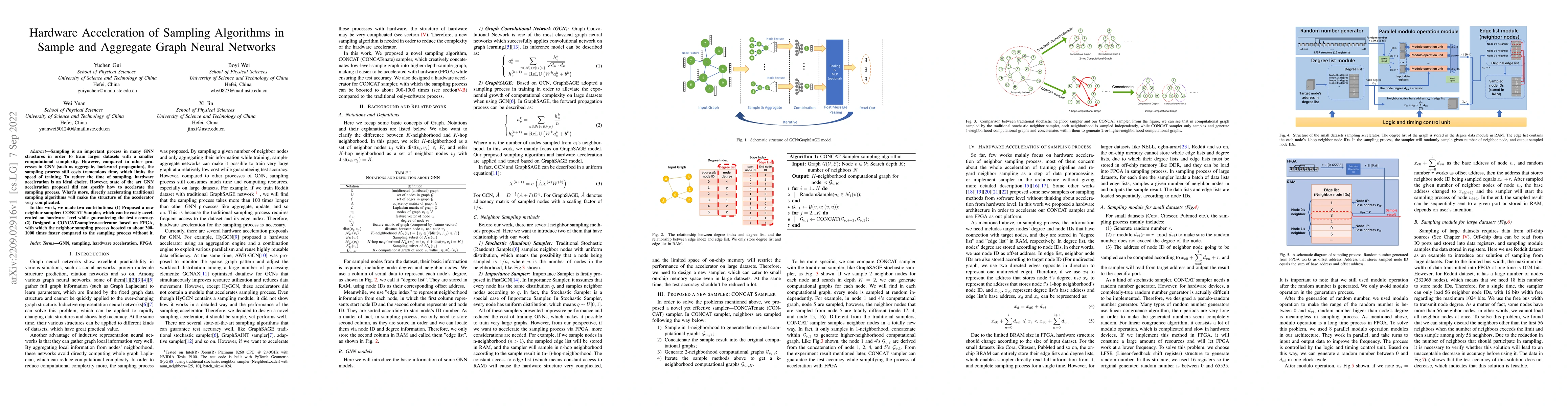 Thumbnail for Hardware Acceleration of Sampling Algorithms in Sample and Aggregate
  Graph Neural Networks