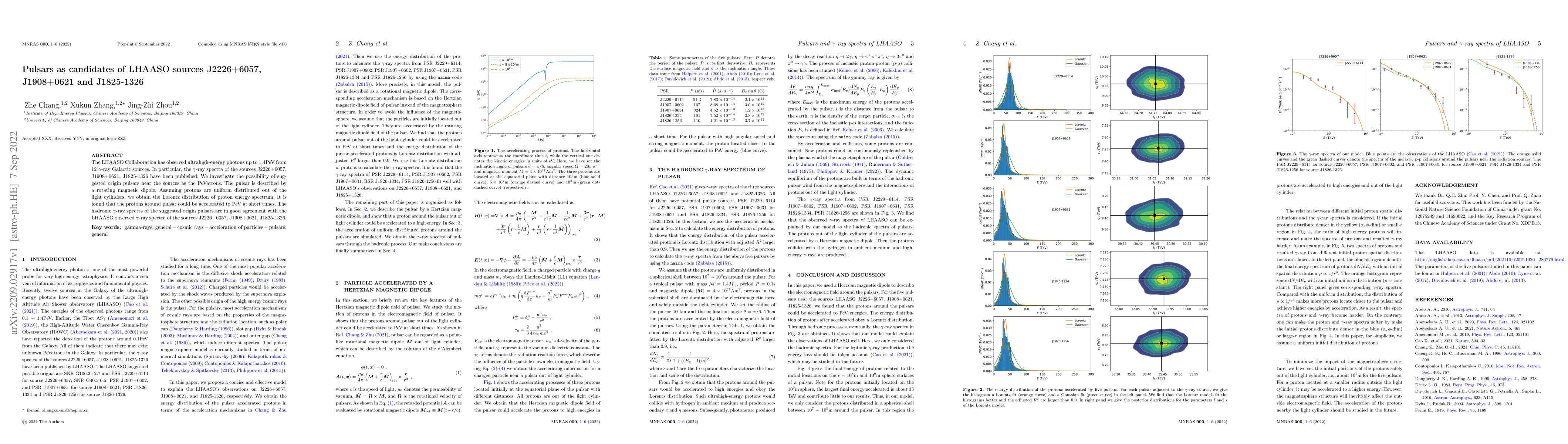 Thumbnail for Pulsars as candidates of LHAASO sources J2226+6057, J1908+0621 and
  J1825-1326