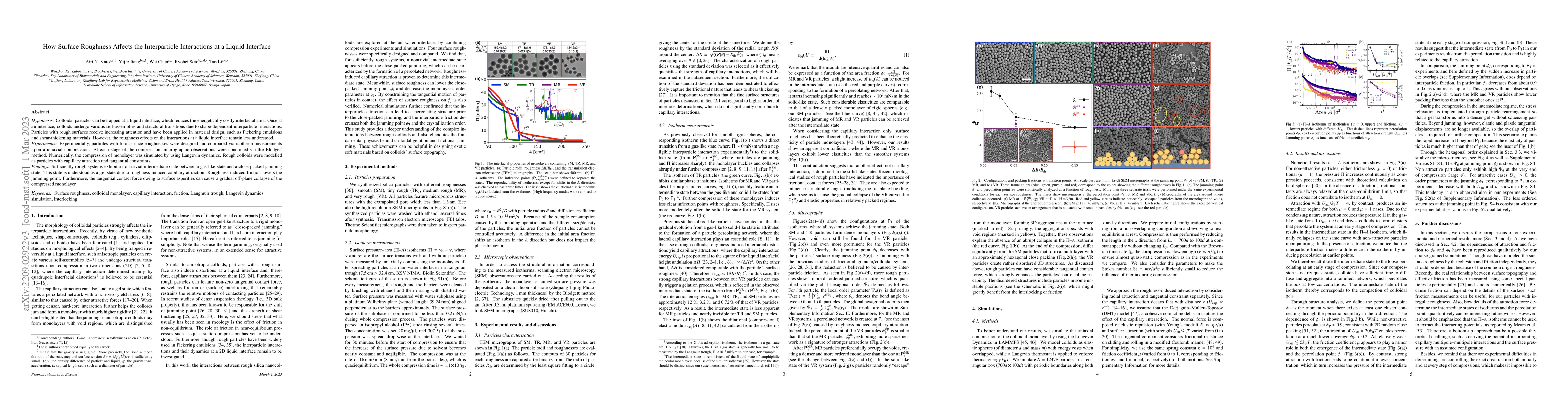 Thumbnail for How Surface Roughness Affects the Interparticle Interactions at a Liquid
  Interface