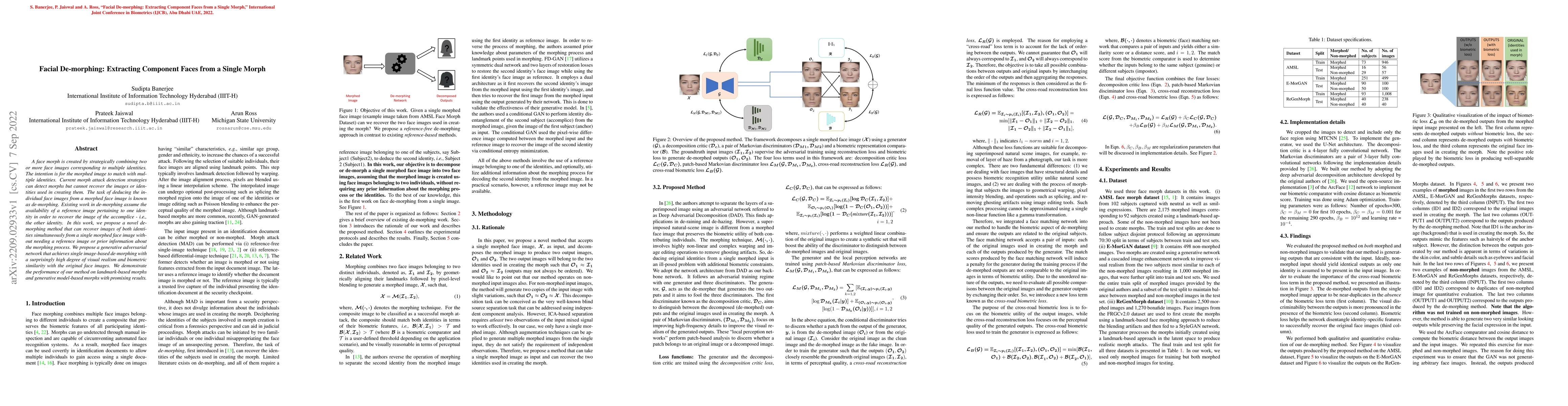 Thumbnail for Facial De-morphing: Extracting Component Faces from a Single Morph