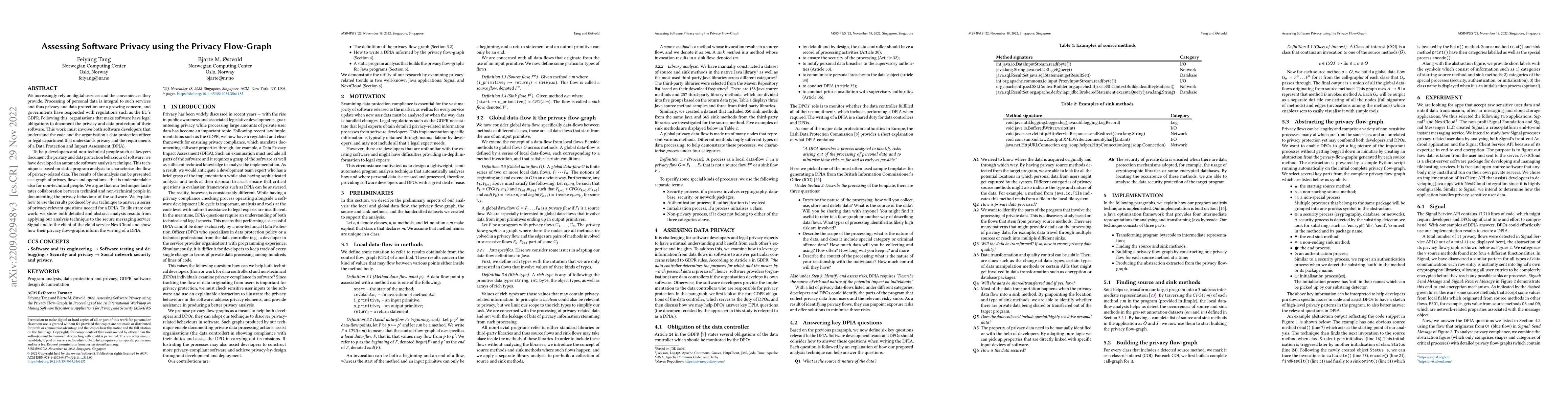 Thumbnail for Assessing Software Privacy using the Privacy Flow-Graph