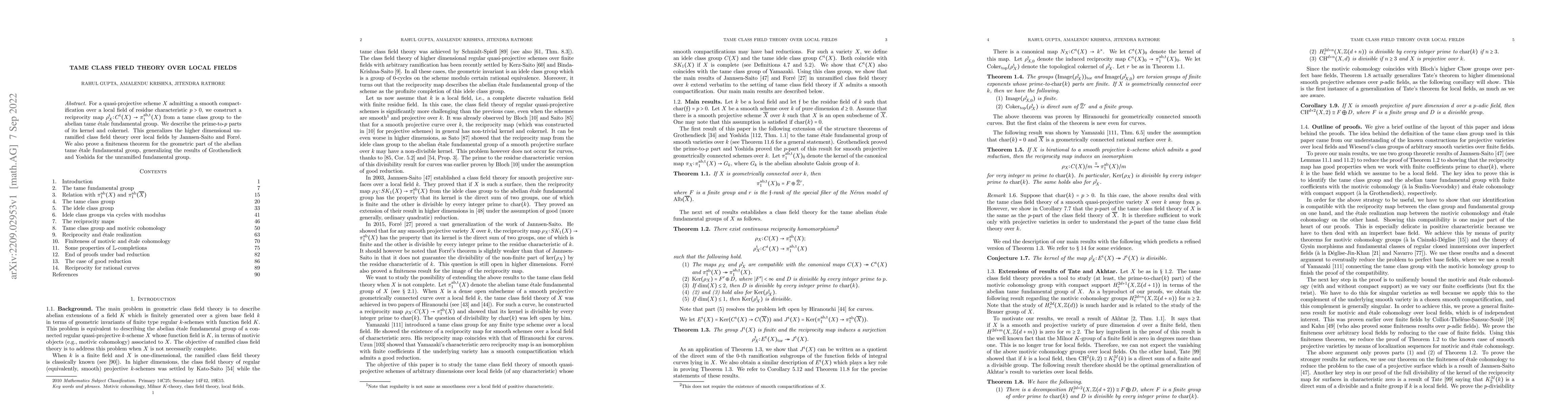 Thumbnail for Tame class field theory over local fields
