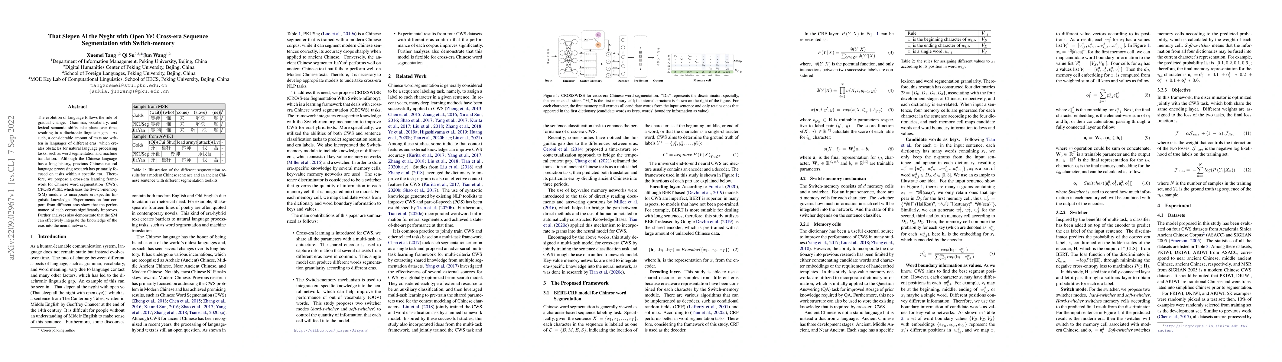 Thumbnail for That Slepen Al the Nyght with Open Ye! Cross-era Sequence Segmentation
  with Switch-memory