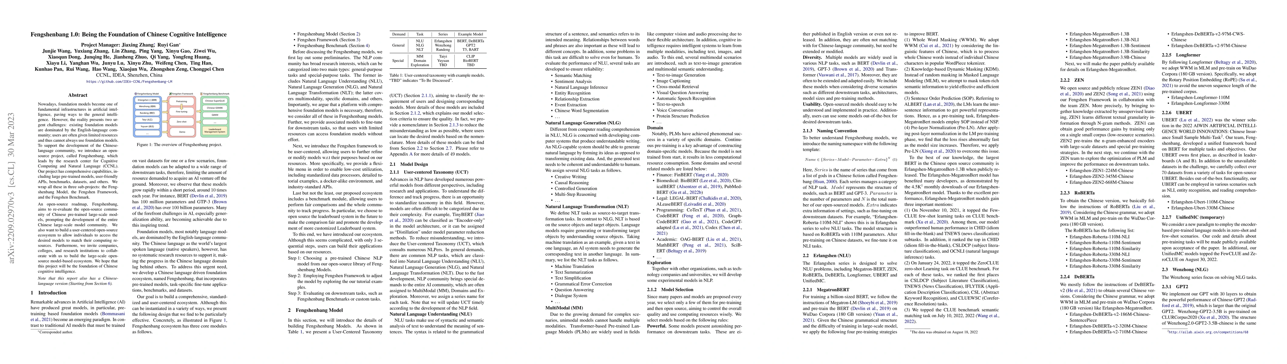 Thumbnail for Fengshenbang 1.0: Being the Foundation of Chinese Cognitive Intelligence