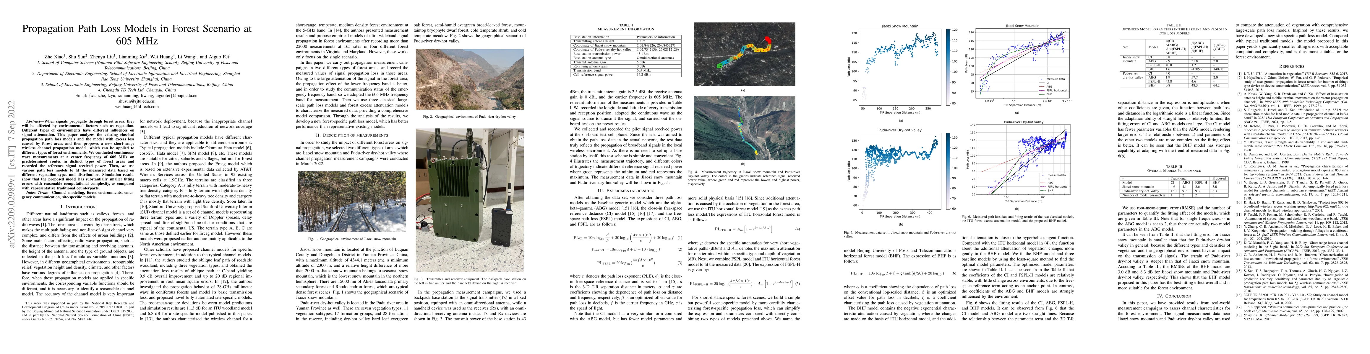 Thumbnail for Propagation Path Loss Models in Forest Scenario at 605 MHz