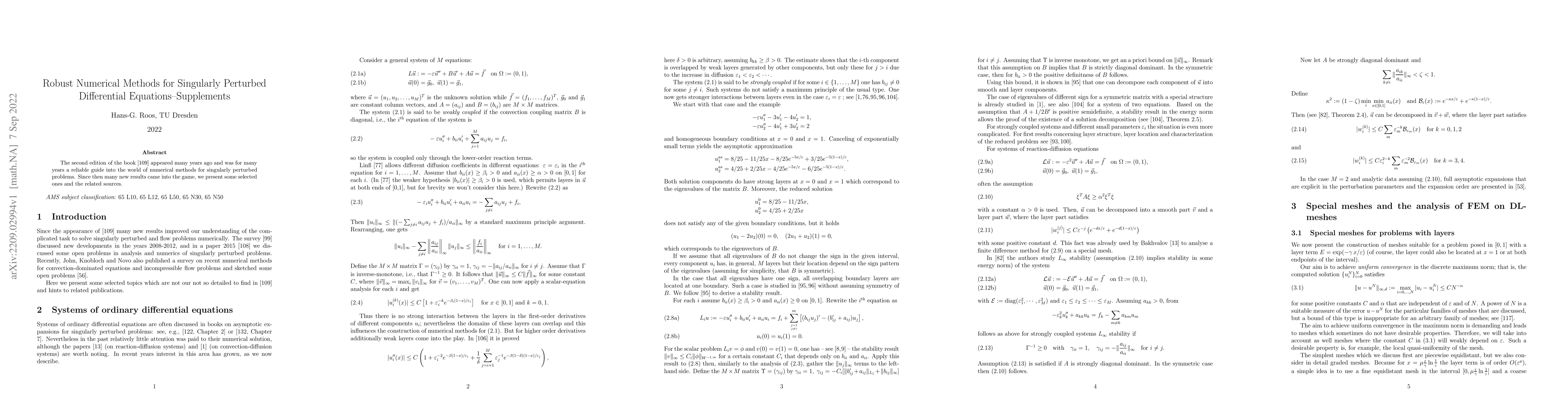 Thumbnail for Robust Numerical Methods for Singularly Perturbed Differential
  Equations--Supplements