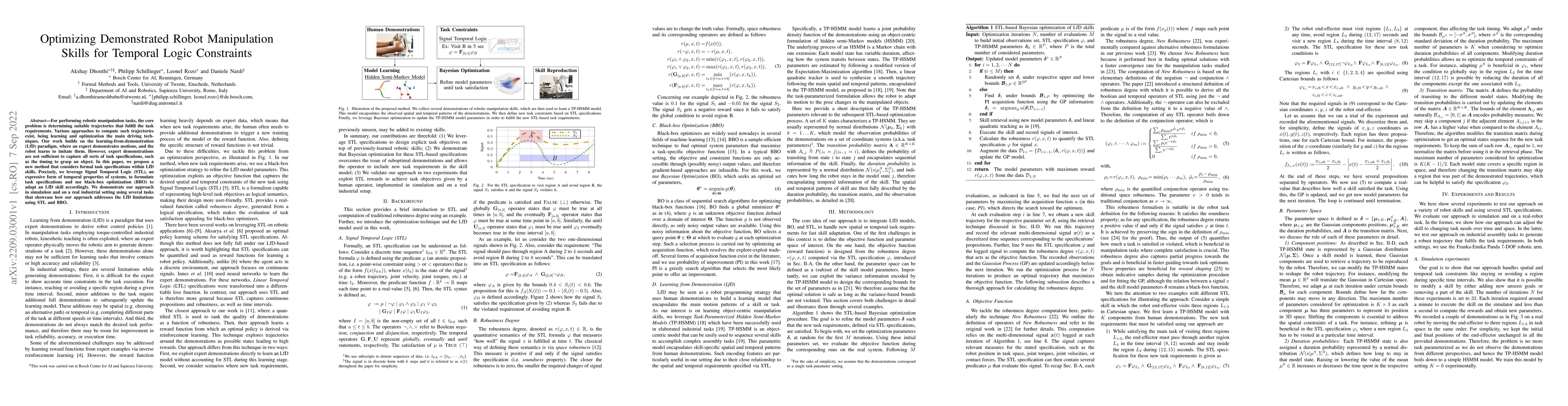 Thumbnail for Optimizing Demonstrated Robot Manipulation Skills for Temporal Logic
  Constraints