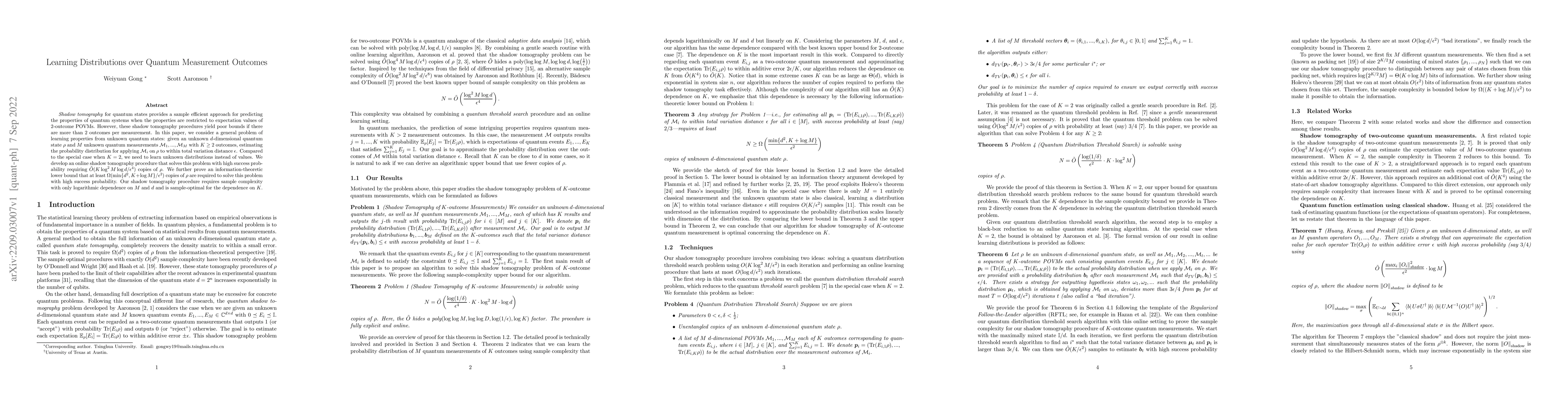 Thumbnail for Learning Distributions over Quantum Measurement Outcomes