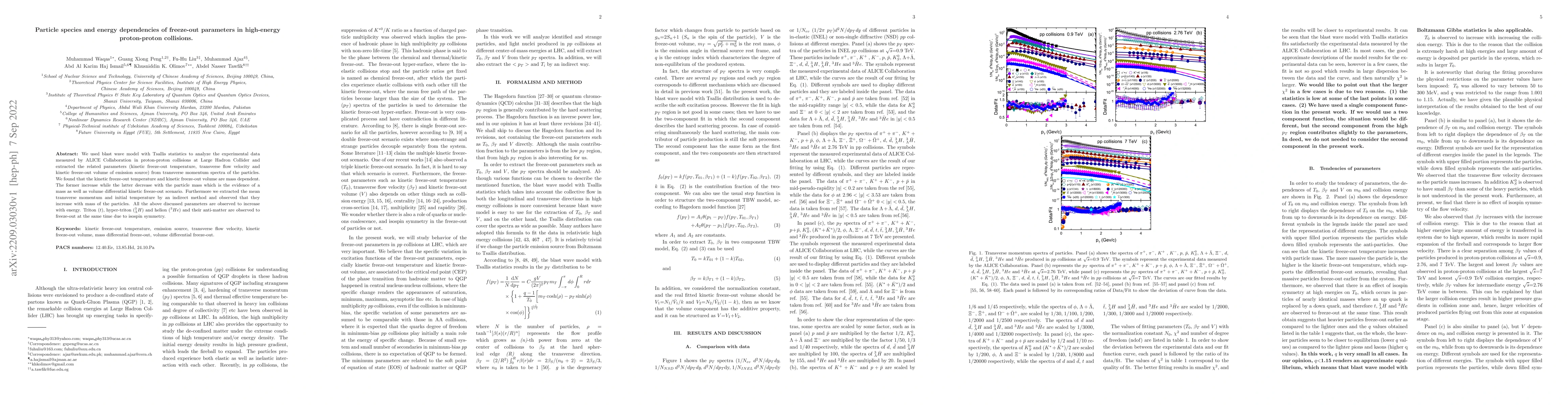 Thumbnail for Particle species and energy dependencies of freeze-out parameters in
  high-energy proton-proton collisions