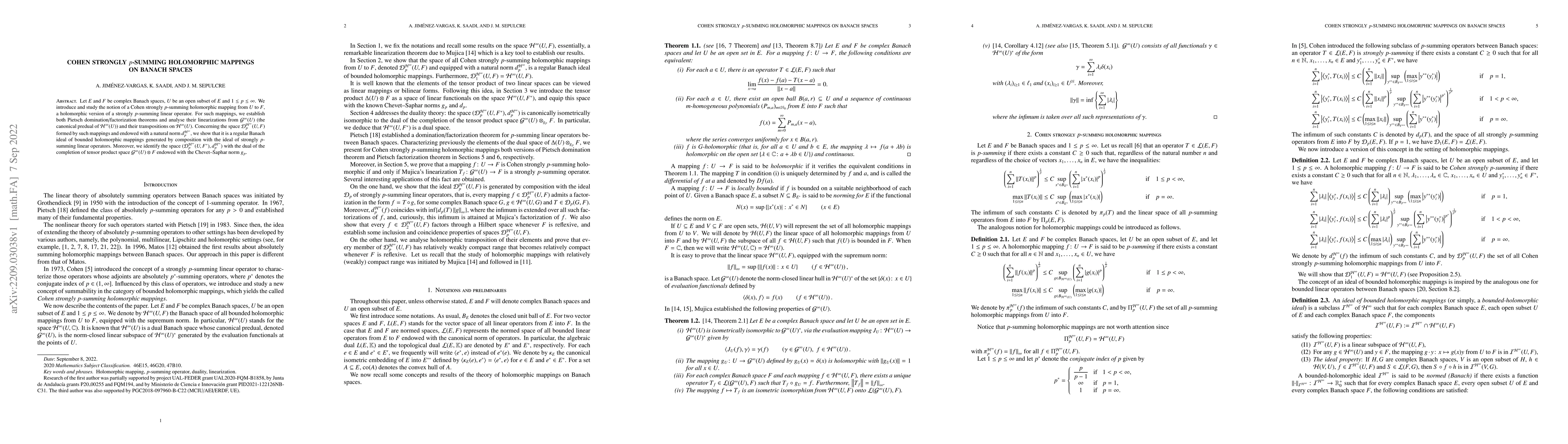 Thumbnail for Cohen strongly p-summing holomorphic mappings on Banach spaces
