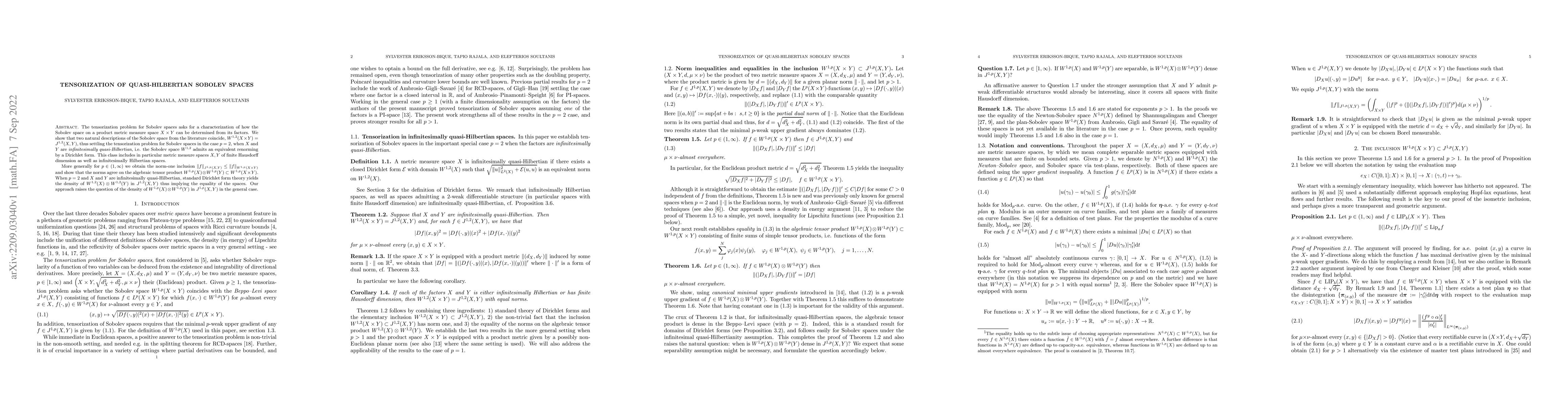 Thumbnail for Tensorization of quasi-Hilbertian Sobolev spaces