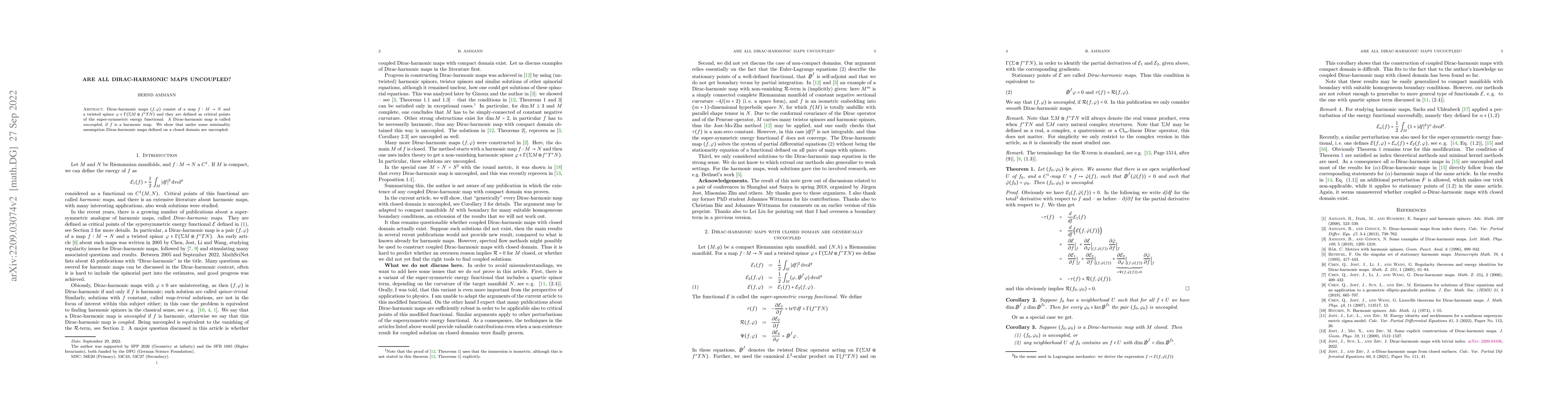 Thumbnail for Are all Dirac-harmonic maps uncoupled?