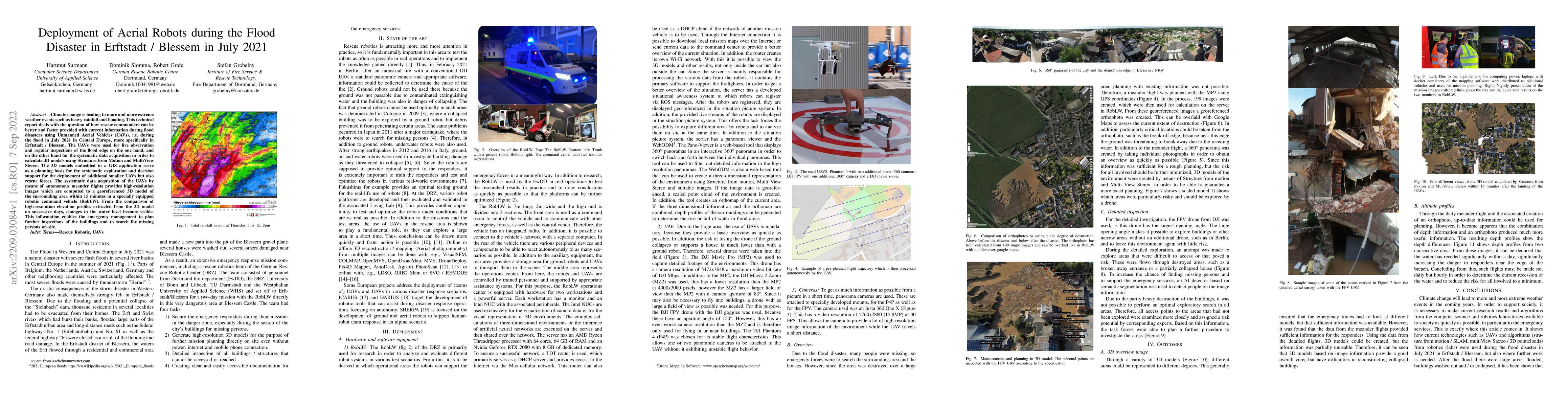 Thumbnail for Deployment of Aerial Robots during the Flood Disaster in Erftstadt /
  Blessem in July 2021