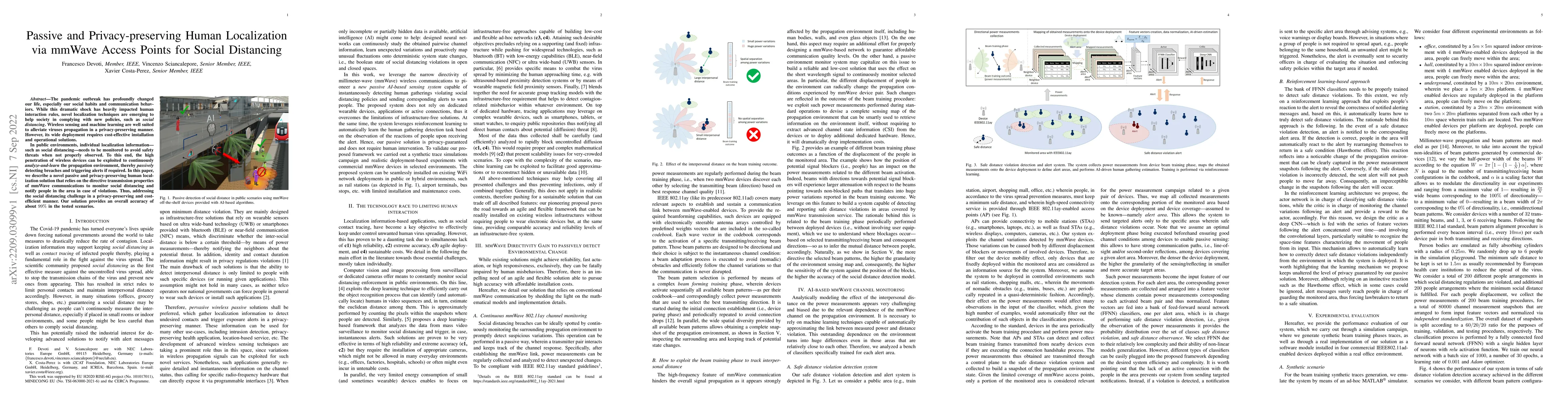 Thumbnail for Passive and Privacy-preserving Human Localization via mmWave Access
  Points for Social Distancing