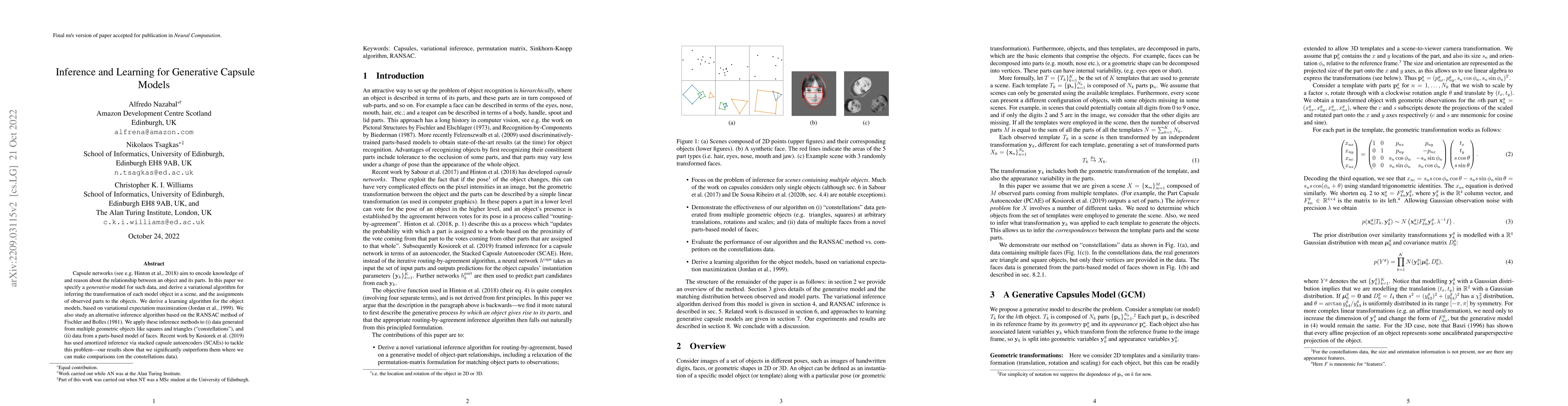 Thumbnail for Inference and Learning for Generative Capsule Models