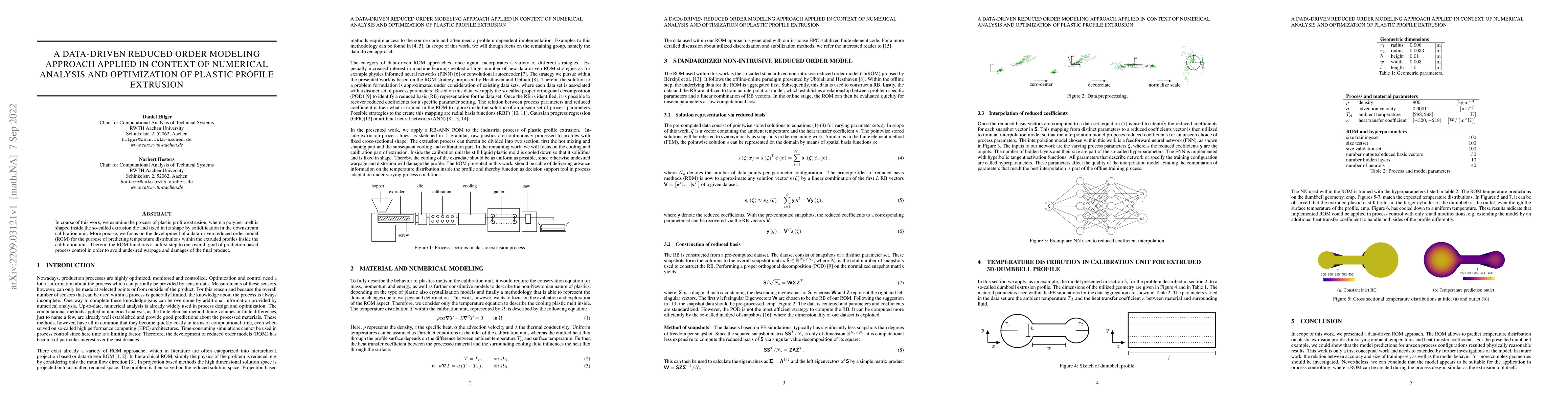 Thumbnail for A Data-driven Reduced Order Modeling Approach Applied In Context Of
  Numerical Analysis And Optimization Of Plastic Profile Extrusion
