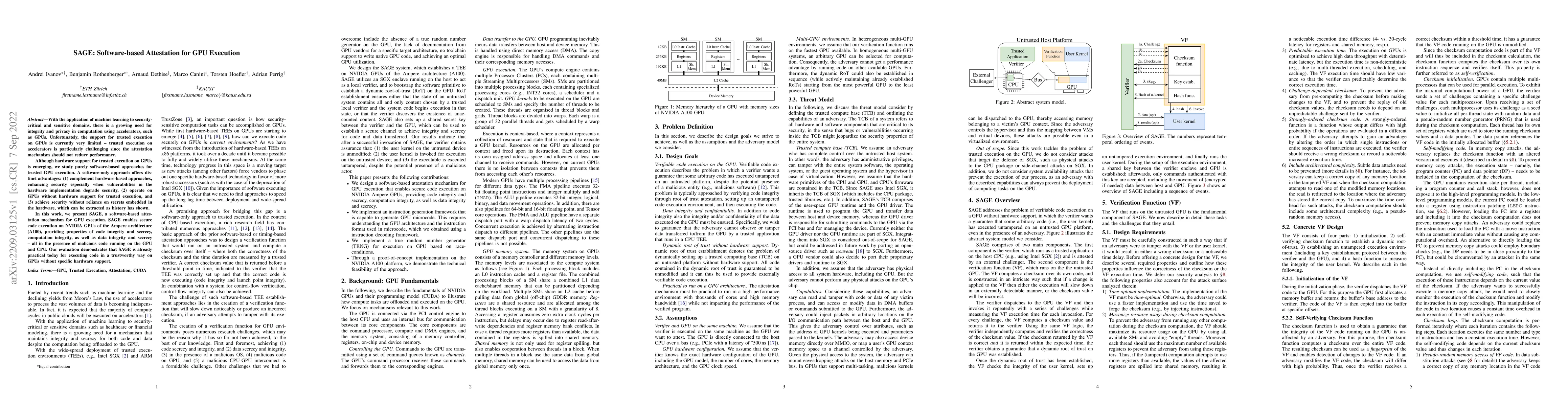 Thumbnail for SAGE: Software-based Attestation for GPU Execution