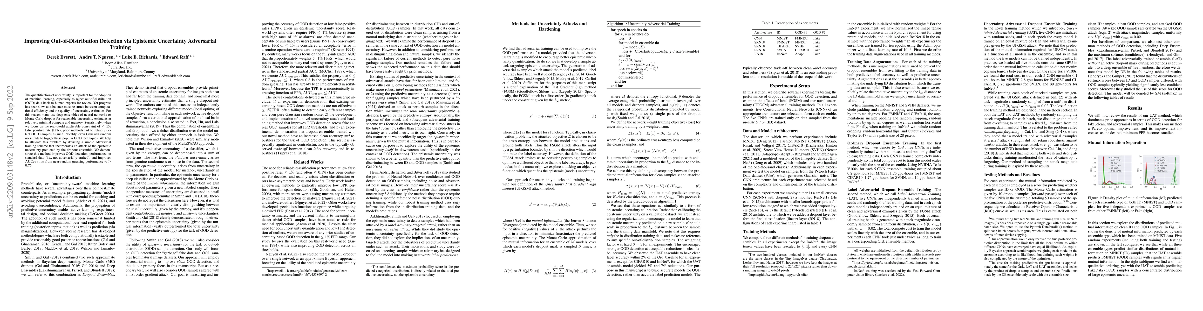 Thumbnail for Improving Out-of-Distribution Detection via Epistemic Uncertainty
  Adversarial Training