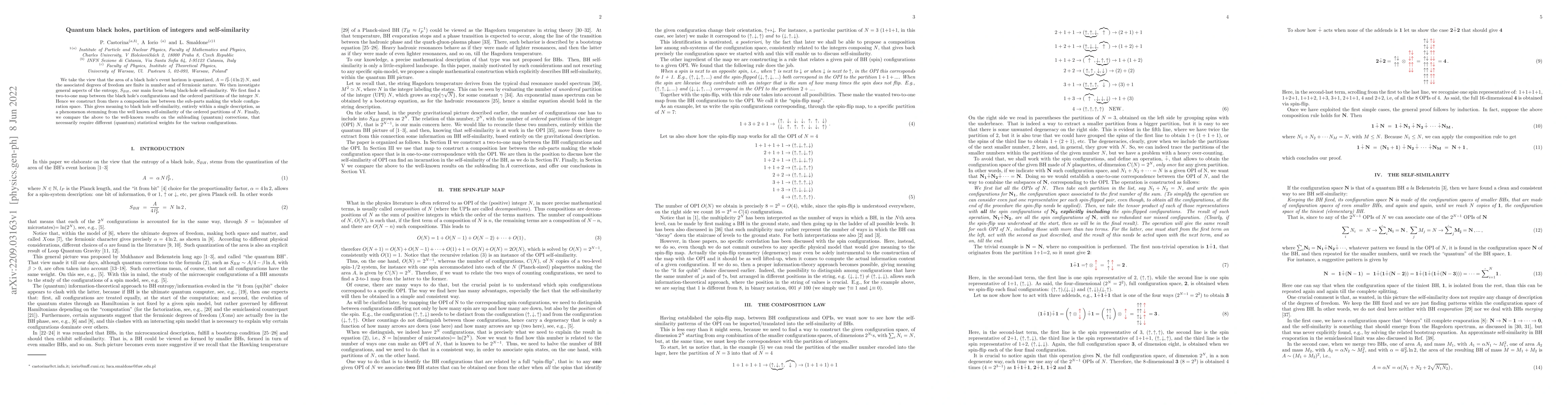 Thumbnail for Quantum black holes, partition of integers and self-similarity
