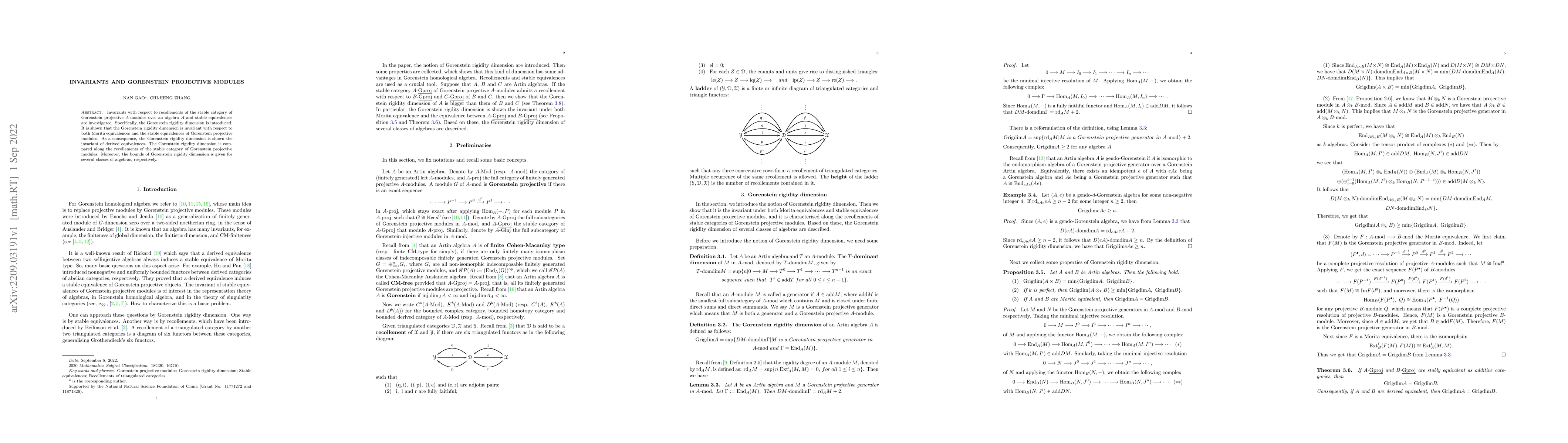 Thumbnail for Invariants and Gorenstein projective modules
